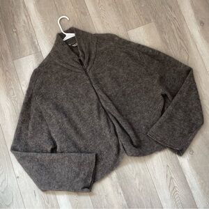 Sarah Pacini Sweater mohair merino full zip womens Brown (one size) minimalist